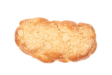 Traditional sweet braided yeast bread. Top view.