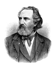 Portrait of Franz Reuleaux ( 1829 - 1905) German mechanical engineer of the Berlin Royal Technical Academy, father of kinematics,remembered for the Reuleaux triangle.