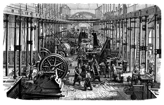 Chemnitz, Germany, Locomotive And Machinery Production  By Richard Hartmann: Machine Hall, 19th Century