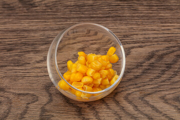 Sweet corn seeds in the bowl