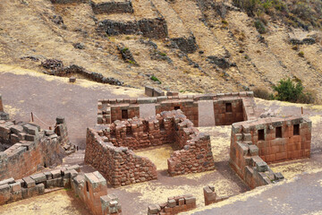 Inca structures in the urban sector of Pisac