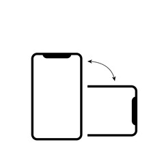 Mobile rotate icon, phone rotation symbol. Modern, 
