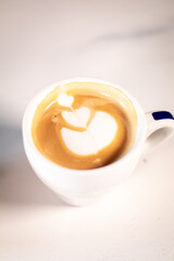 take zenith of a cup of coffee. The cream of the milk is divided into three forms.