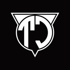 TC Logo monogram with circle shape and half triangle rounded