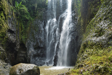 Scenic waterfall in the forest in the Aberdares, Kenya