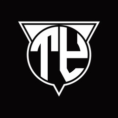 TY Logo monogram with circle shape and half triangle rounded