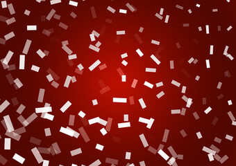 Fototapeta na wymiar Background of scattered intersecting rectangles. A pattern of random particles, tiles, mosaics. Bright design element. Vector