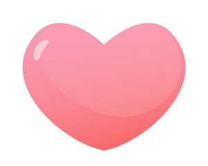 Shiny heart isolated on white background. Vector illustration.