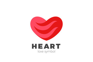 Heart Love Logo design vector template. Valentines day Romantic dating Charity Donation Logotype concept icon.