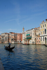 Fototapeta na wymiar Panoramic View from Rialto Market of Grand Canal in Venice
