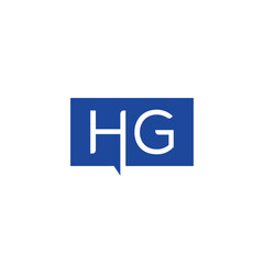 Creative initial letter HG square logo design concept vector