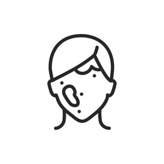 Seborrhoeic dermatitis color line icon. Isolated vector element.