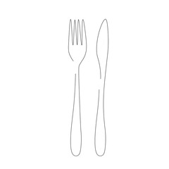 Fork and knife on white background, vector illustration