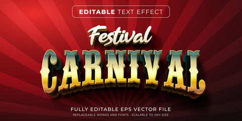 Editable text effect in carnival circus style - obrazy, fototapety, plakaty