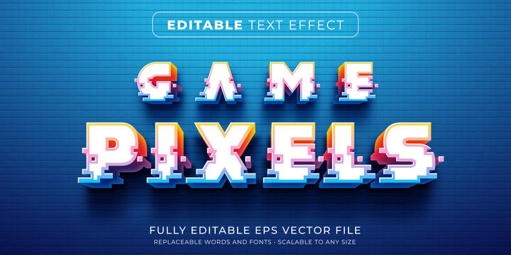 Editable text effect in arcade pixel game style