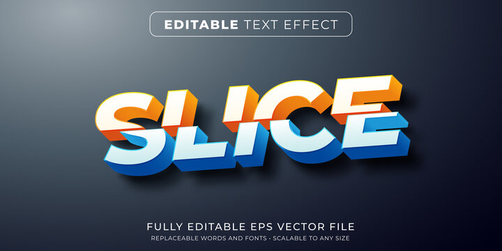 Editable Text Effect In Slice Cut Text Style