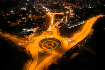 night traffic in city