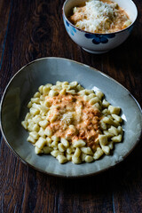 Gnocchi with Tomato Sauce and Parmesan.