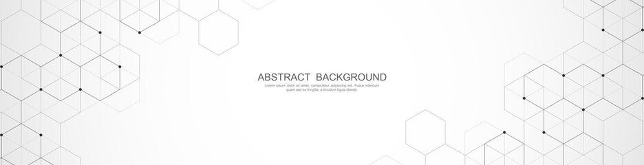 Abstract background with geometric shapes and hexagon pattern
