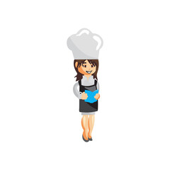 Chef Woman character creation Illustration Template Pose Book Menu