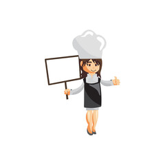 Chef Woman Smile character creation Illustration Template Pose blank board