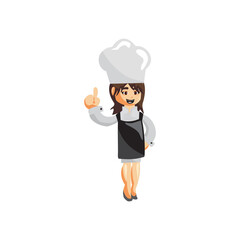 Chef Woman,character creation Illustration Template Pose Smile