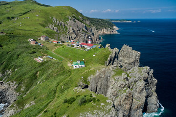lighthouse on the coast of the sea