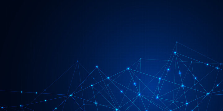 Abstract technology background with connecting dots and lines