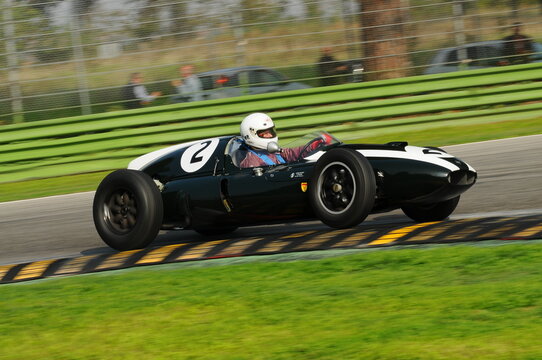 Imola Italy - 20 October 2012: unknown drive the Cooper T45 - 51 during practice session on Imola Circuit at the event Luigi Musso Historic GP 2012, Italy.