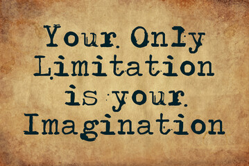 your only limitation is your imagination