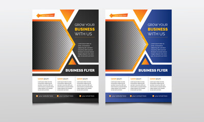 Business Flyer Design Template Ai, A4 Size with Bleed