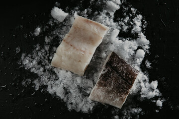 fresh fish fillet on ice