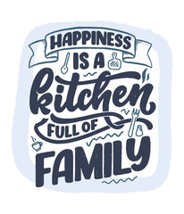 Obraz premium Hand drawn lettering quote in modern calligraphy style about family. Slogan for print and poster design. Vector