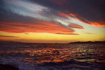 Fototapeta na wymiar The magical colors of the sunset