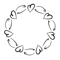 Single vector design element - Frame with hearts for romantic design, Valentine's day cards, wedding cards and invitations.