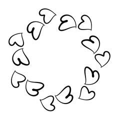 Single vector design element - Frame with hearts for romantic design, Valentine's day cards, wedding cards and invitations.