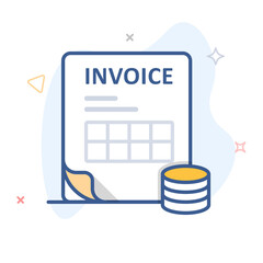 Invoice outline vector icon. Bill line illustration.