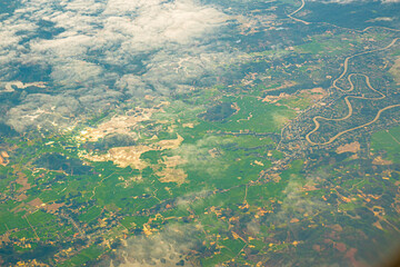 Fototapeta na wymiar Landscape of Vietnam from Airplane