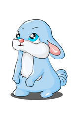 Blue simple rabbit cartoon design animal