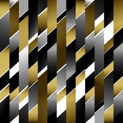 Abstract of lines with luxury style. Vector gold and silver colors background.