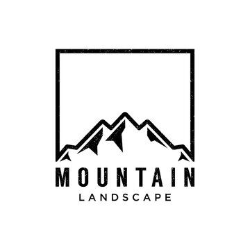 Mountain Landscape with Square  Frame for Adventure Outdoor Nature Photography Photographer