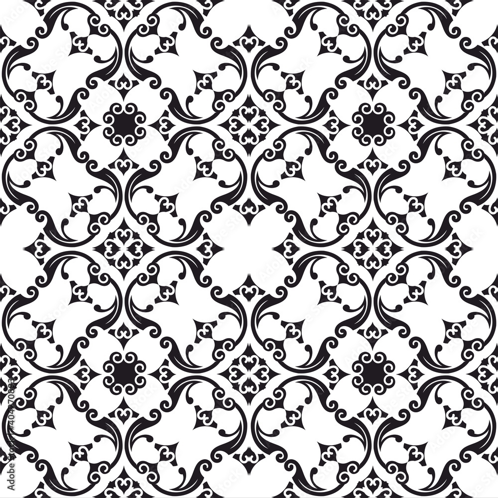 Poster decorative seamless pattern with openwork ornament