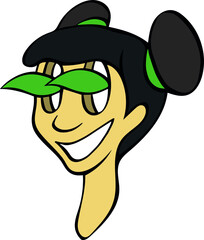 vector isolated cartoon ecology girl face