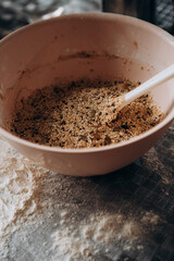 different grains bowl making whole grain bread