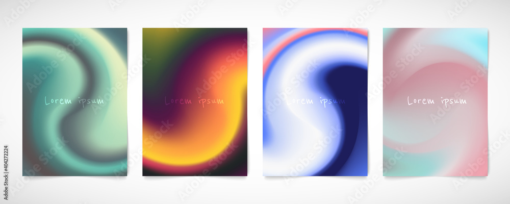 Poster abstract colorful mesh set of swirl design template. design of circle style artwork background. illu