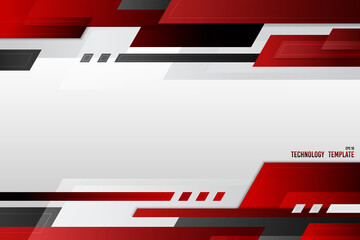 Abstract cover technology template design of gradient red black and white header. Design for modern decorative copy space of text background. illustration vector