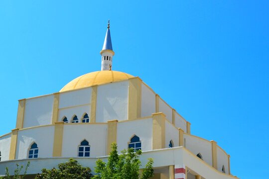 Facade of Great Mosque of Durres (or Grand Mosque of Durres, Fatih Mosque) in Durres town, Albania