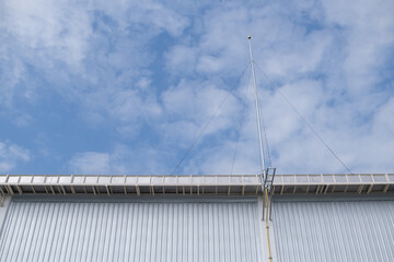 Electrical engineer is checking Lightning protection Measurement Tool Test system Electrical protection safety in a factory Rain equipment