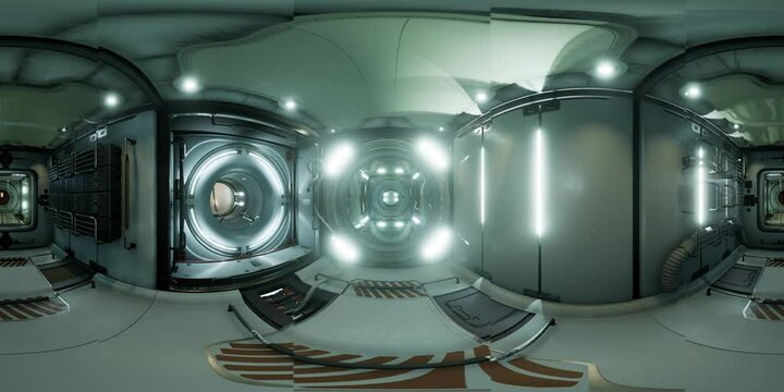 VR360 interior of Space Station. Elements of this image furnished by NASA