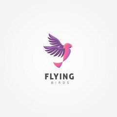 Flying bird vector logo design, bird vector logo design  